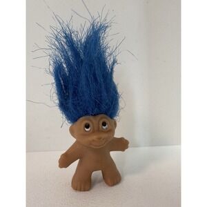 Y2K Vintage 2005 Blue Hair DAM Troll Pencil Topper Good Luck Back To School